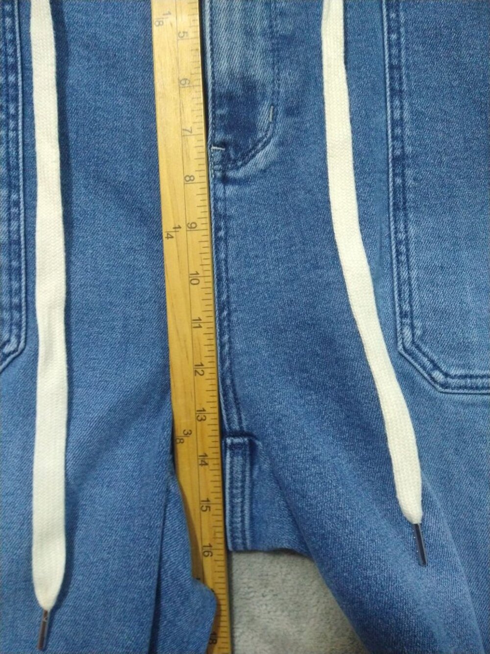 Judy Blue Joggers Womens 20W Denim High Waist Stretch Drawstring Medium Wash - Picture 4 of 10